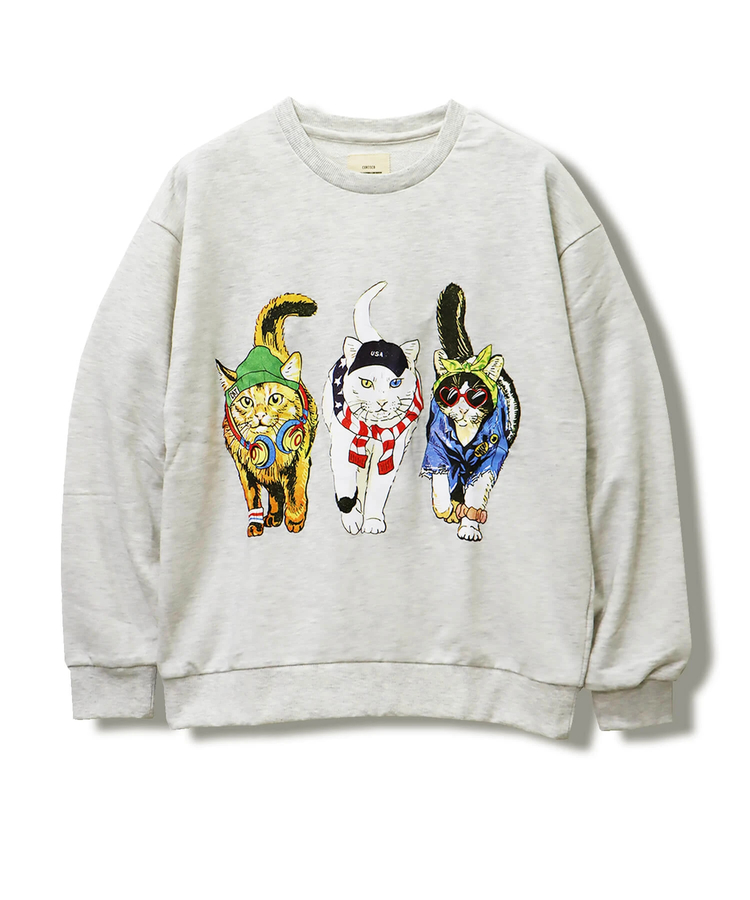 CORISCO(コリスコ) |CORISCO前後犬猫柄裏起毛トレーナー(MENS)(WOMENS)