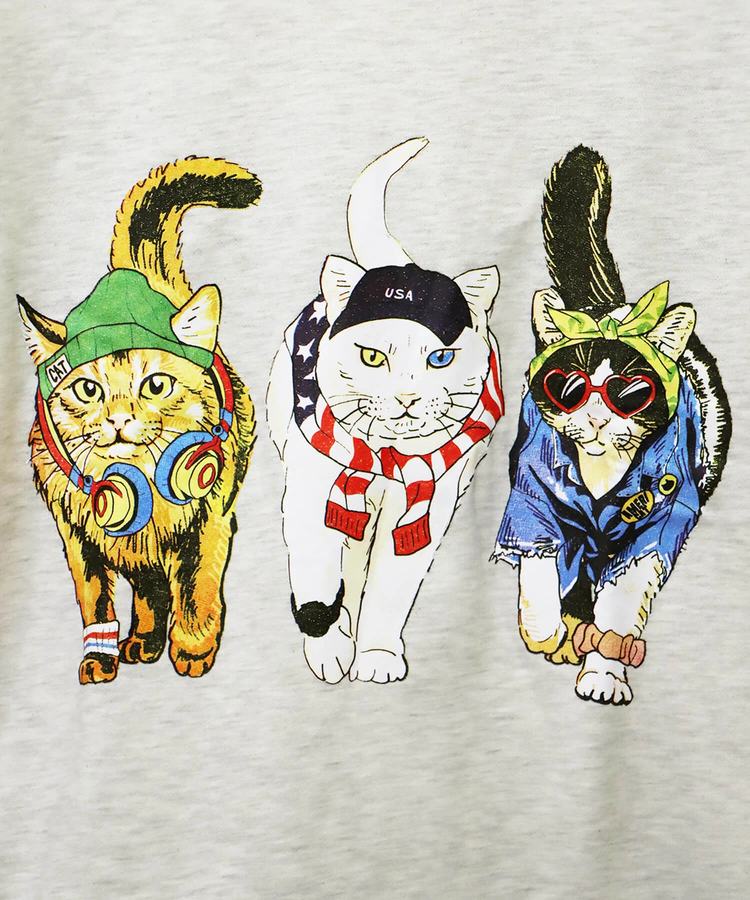 CORISCO(コリスコ) |CORISCO前後犬猫柄裏起毛トレーナー(MENS)(WOMENS)