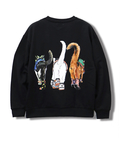 CORISCO(コリスコ) |CORISCO前後犬猫柄裏起毛トレーナー(MENS)(WOMENS)