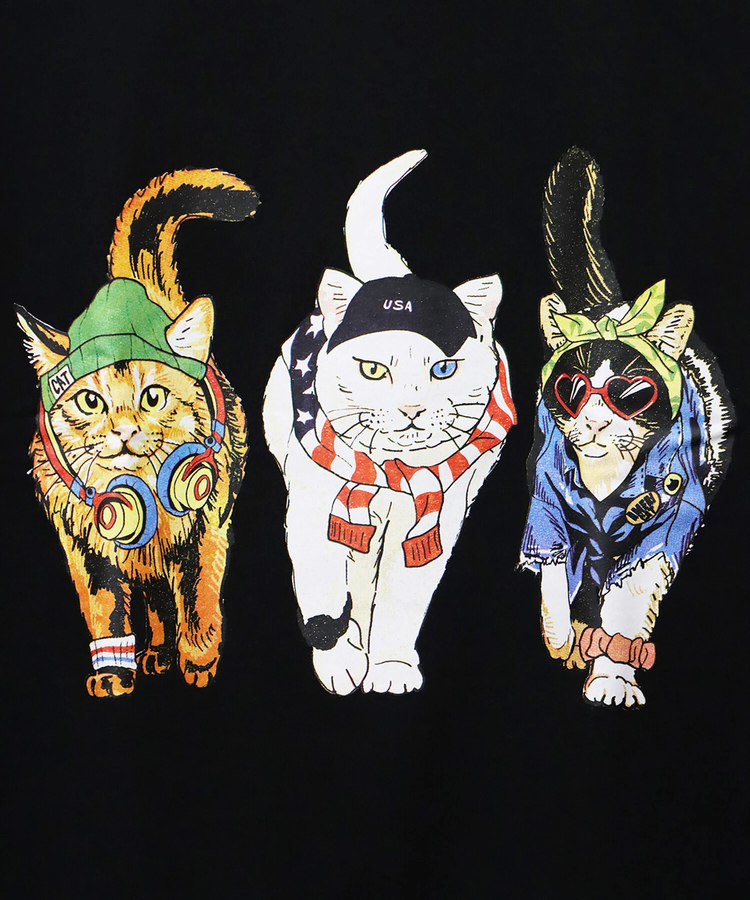 CORISCO(コリスコ) |CORISCO前後犬猫柄裏起毛トレーナー(MENS)(WOMENS)