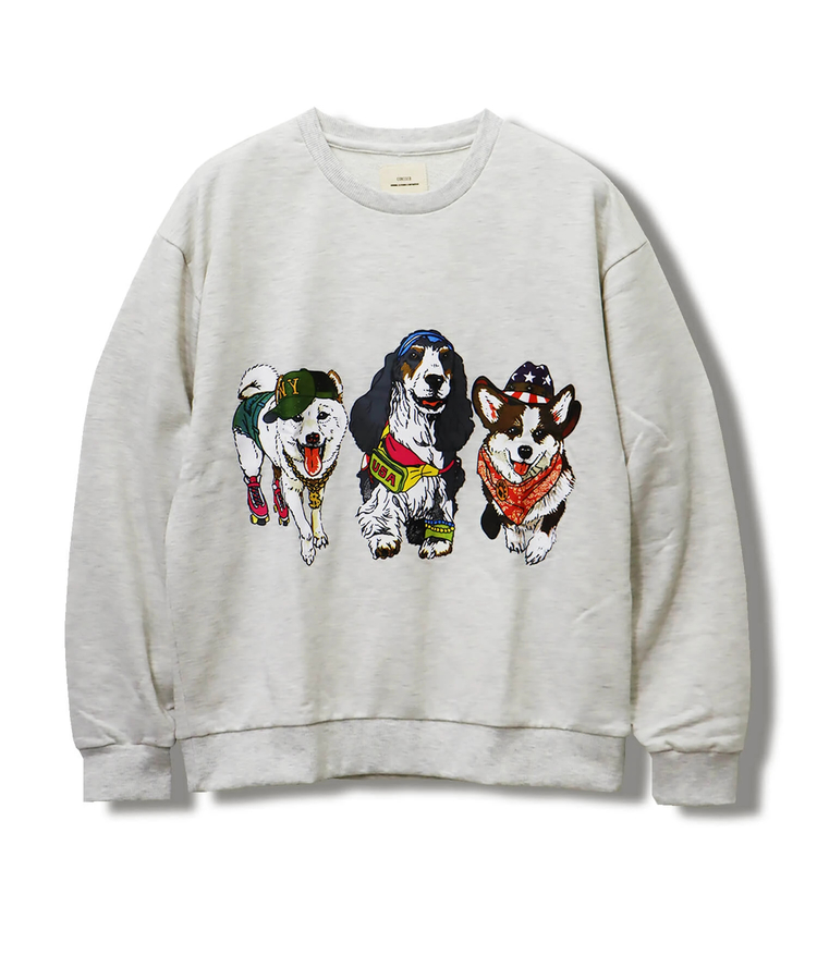 CORISCO(コリスコ) |CORISCO前後犬猫柄裏起毛トレーナー(MENS)(WOMENS)