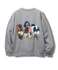 CORISCO(コリスコ) |CORISCO前後犬猫柄裏起毛トレーナー(MENS)(WOMENS)