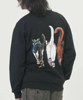 CORISCO(コリスコ) |CORISCO前後犬猫柄裏起毛トレーナー(MENS)(WOMENS)