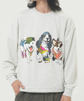 CORISCO(コリスコ) |CORISCO前後犬猫柄裏起毛トレーナー(MENS)(WOMENS)
