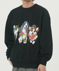 CORISCO(コリスコ) |CORISCO前後犬猫柄裏起毛トレーナー(MENS)(WOMENS)