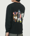 CORISCO(コリスコ) |CORISCO前後犬猫柄裏起毛トレーナー(MENS)(WOMENS)