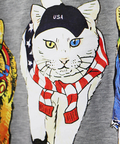 CORISCO(コリスコ) |CORISCO前後犬猫柄裏毛クルートレーナー(MENS)(WOMENS)