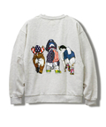 CORISCO(コリスコ) |CORISCO前後犬猫柄裏毛クルートレーナー(MENS)(WOMENS)