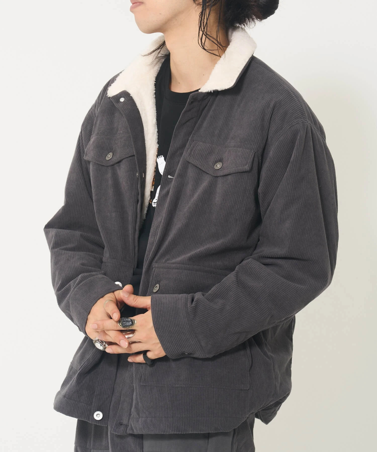 ROUGH TRADEコーデュロイ裏ボアブルゾン(MENS)(WOMENS