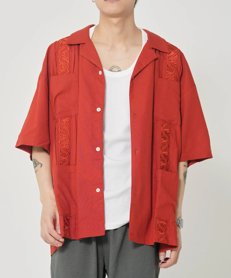 CORISCO(コリスコ) |ROUGH TRADE麻レーヨンキューバシャツ(MENS)(WOMENS)