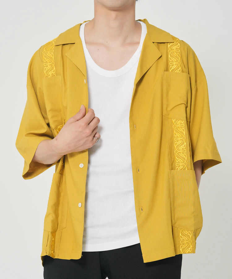 CORISCO(コリスコ) |ROUGH TRADE麻レーヨンキューバシャツ(MENS)(WOMENS)