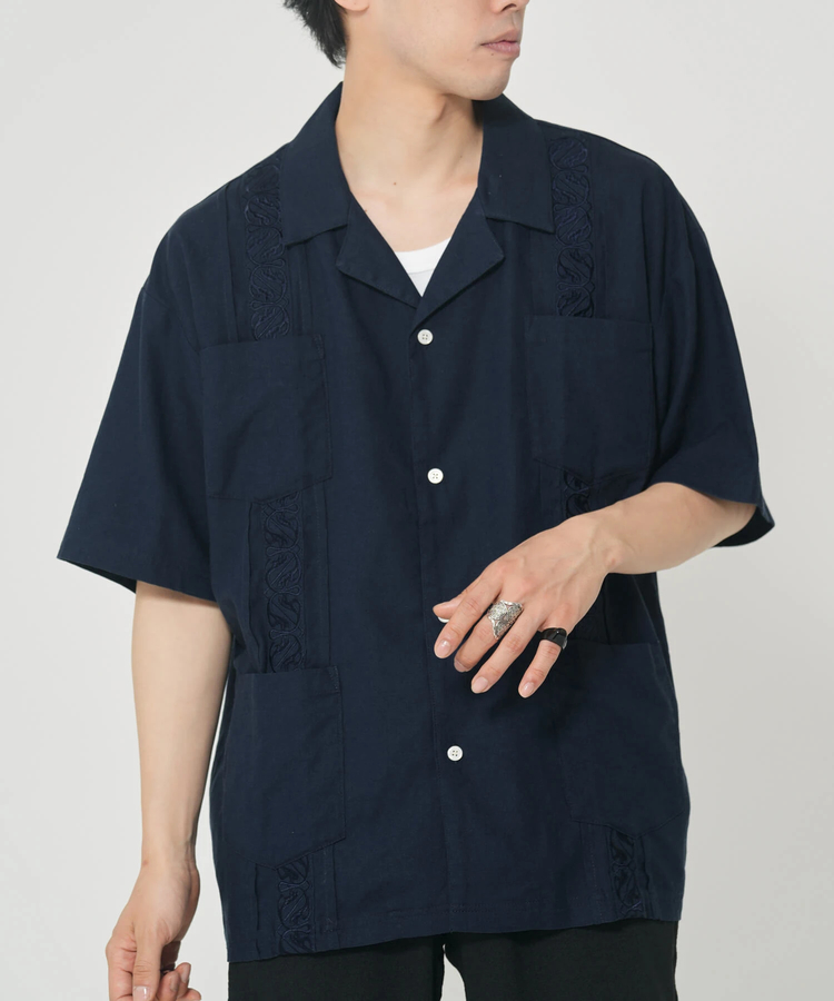 CORISCO(コリスコ) |ROUGH TRADE麻レーヨンキューバシャツ(MENS)(WOMENS)