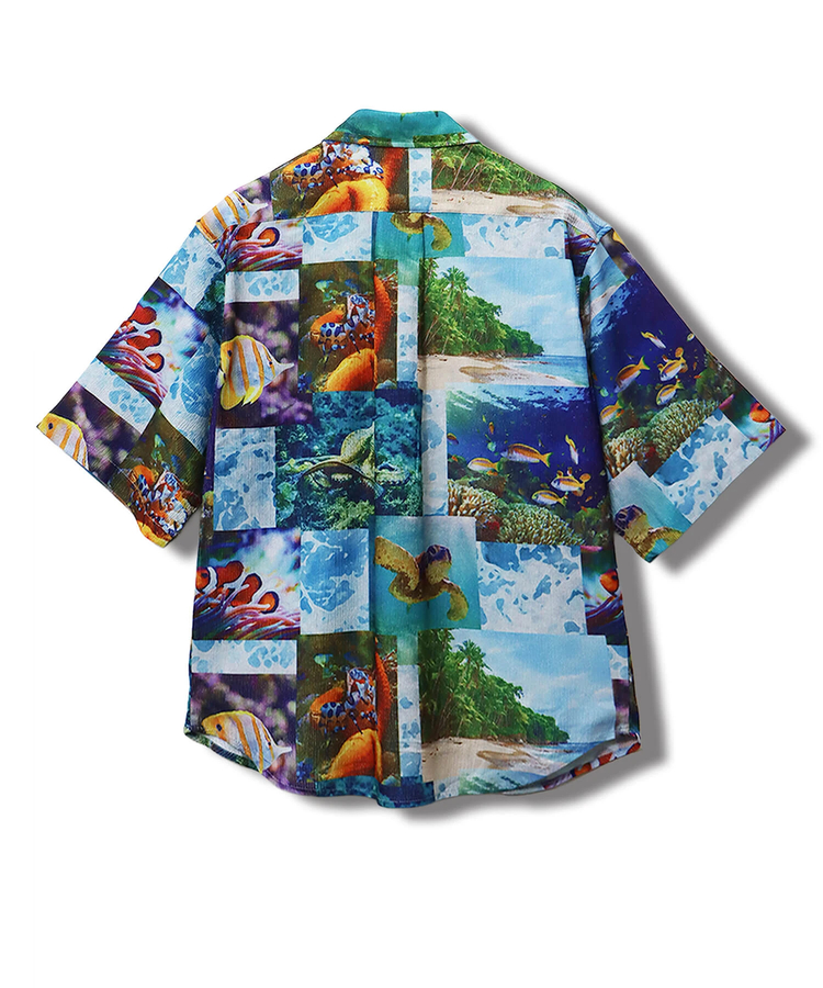 CORISCO(コリスコ) |CORISCOカットサッカー総柄プリント半袖シャツ(MENS)(WOMENS)