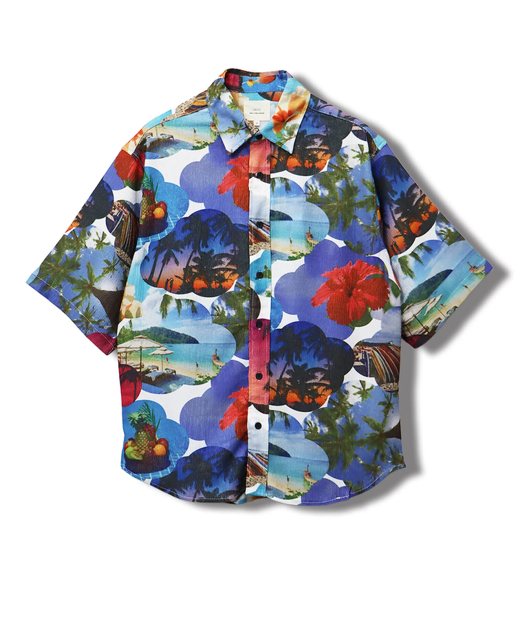 CORISCO(コリスコ) |CORISCOカットサッカー総柄プリント半袖シャツ(MENS)(WOMENS)