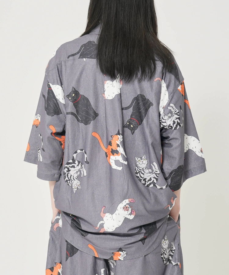 CORISCO(コリスコ) |CORISCOカットサッカー総柄プリント半袖シャツ(MENS)(WOMENS)