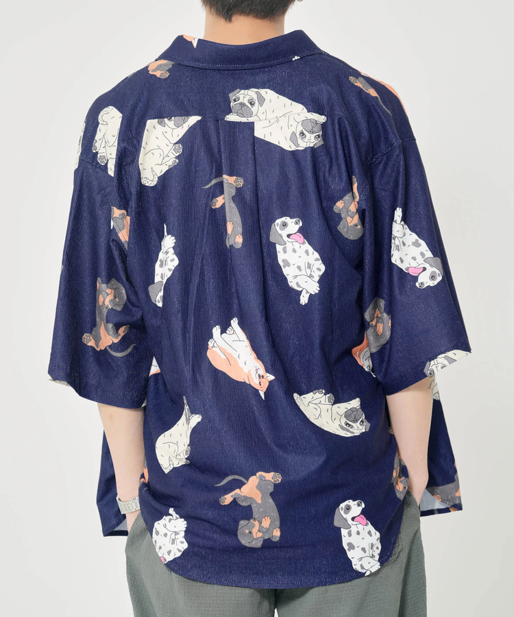 CORISCO(コリスコ) |CORISCOカットサッカー総柄プリント半袖シャツ(MENS)(WOMENS)