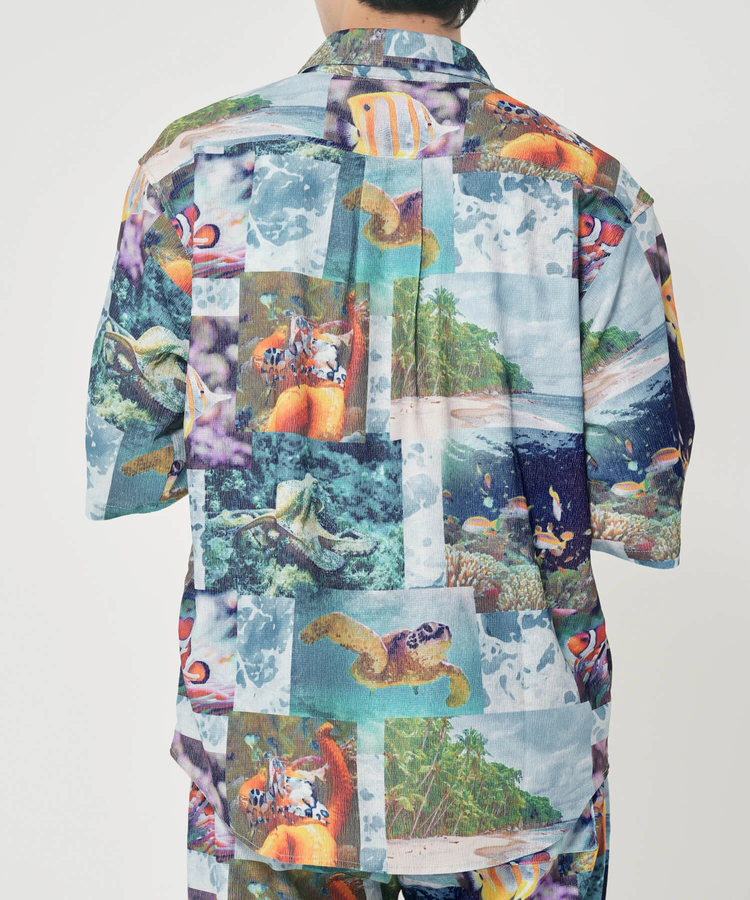 CORISCO(コリスコ) |CORISCOカットサッカー総柄プリント半袖シャツ(MENS)(WOMENS)