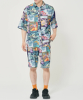 CORISCO(コリスコ) |CORISCOカットサッカー総柄プリント半袖シャツ(MENS)(WOMENS)