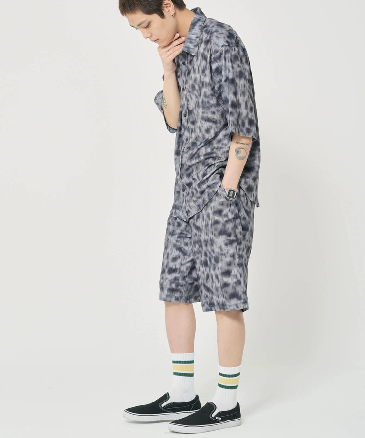 CORISCO(コリスコ) |CORISCOカットサッカー総柄プリント半袖シャツ(MENS)(WOMENS)