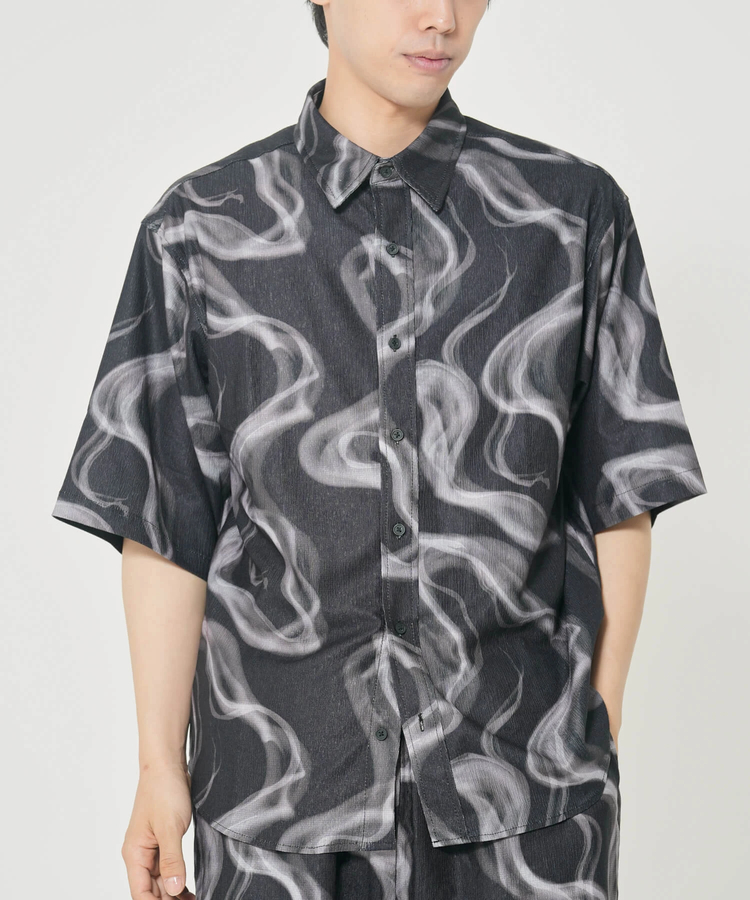 CORISCO(コリスコ) |CORISCOカットサッカー総柄プリント半袖シャツ(MENS)(WOMENS)