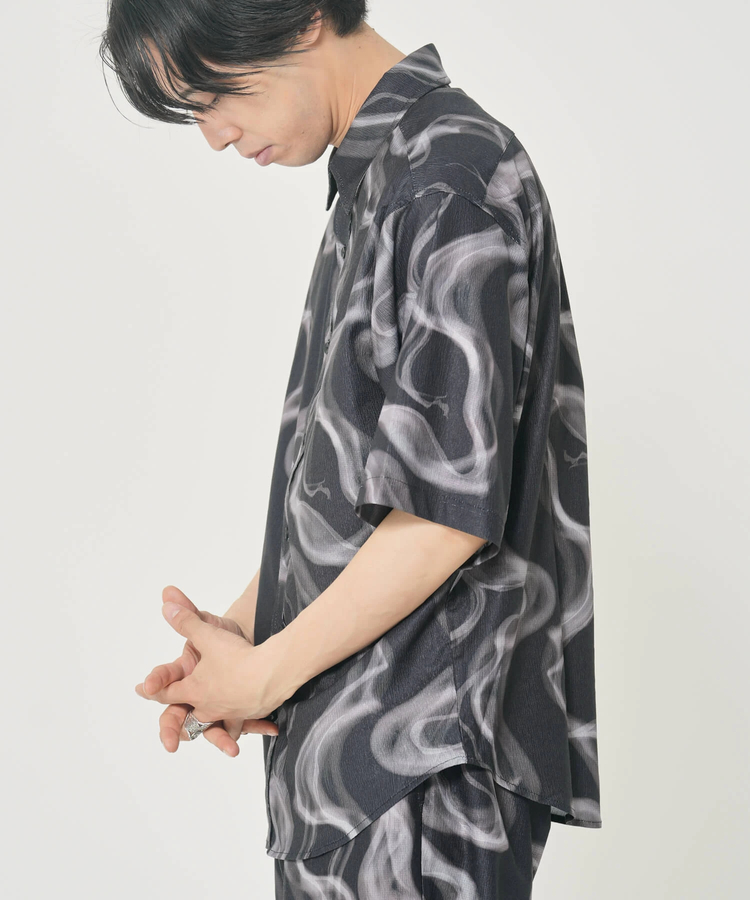 CORISCO(コリスコ) |CORISCOカットサッカー総柄プリント半袖シャツ(MENS)(WOMENS)