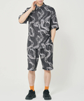 CORISCO(コリスコ) |CORISCOカットサッカー総柄プリント半袖シャツ(MENS)(WOMENS)