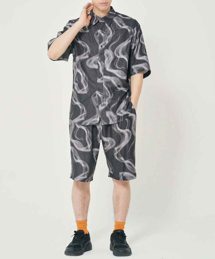 CORISCO(コリスコ) |CORISCOカットサッカー総柄プリント半袖シャツ(MENS)(WOMENS)