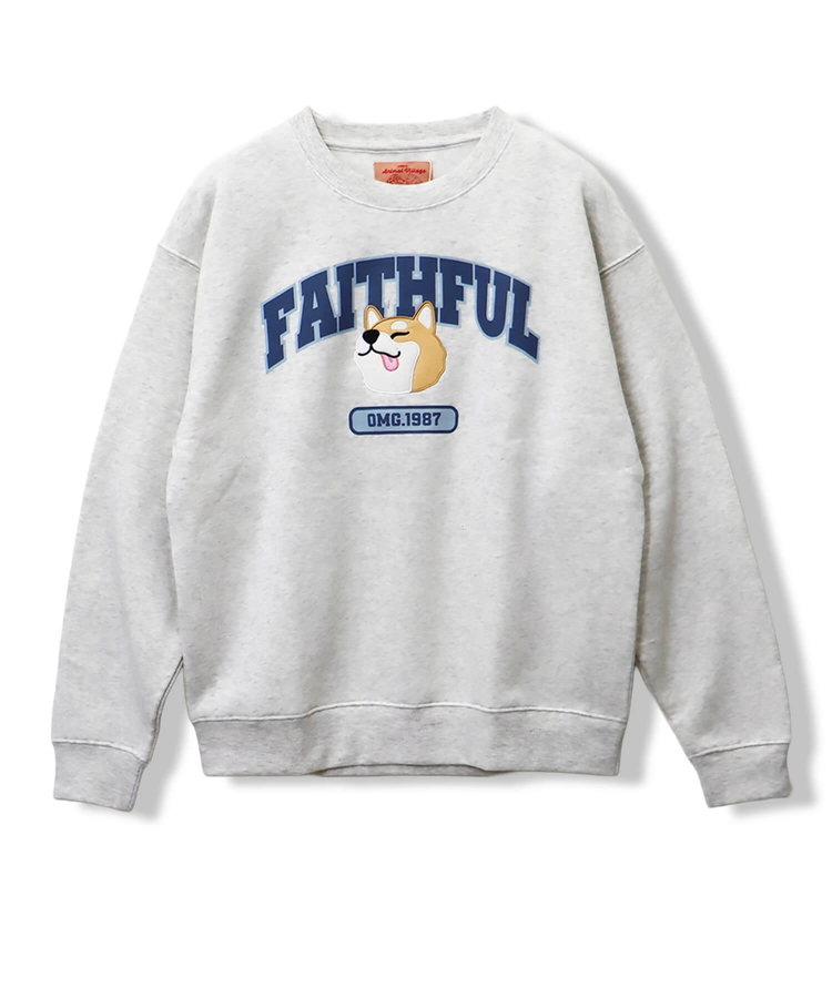 CORISCO(コリスコ) |裏起毛カレッジワッペンアニマル柄トレーナー（MENS/WOMENS)