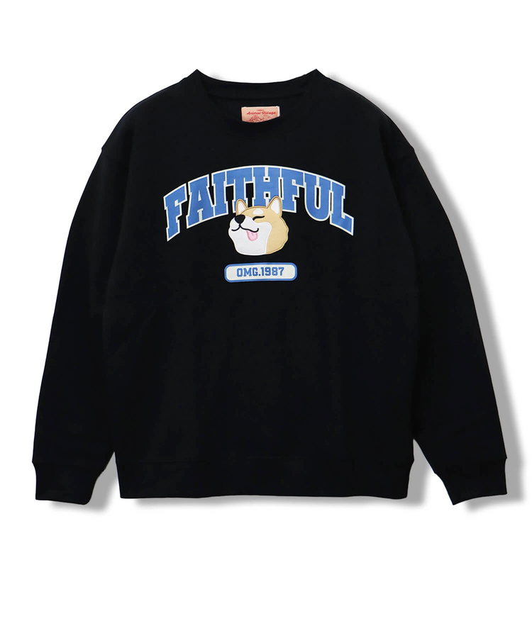 CORISCO(コリスコ) |裏起毛カレッジワッペンアニマル柄トレーナー（MENS/WOMENS)