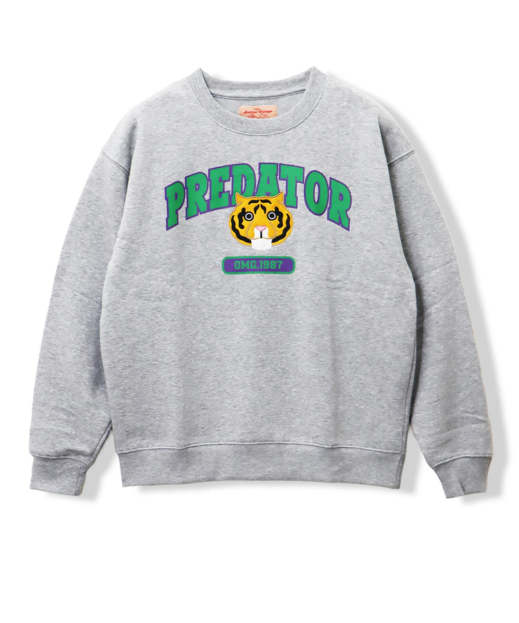 CORISCO(コリスコ) |裏起毛カレッジワッペンアニマル柄トレーナー（MENS/WOMENS)