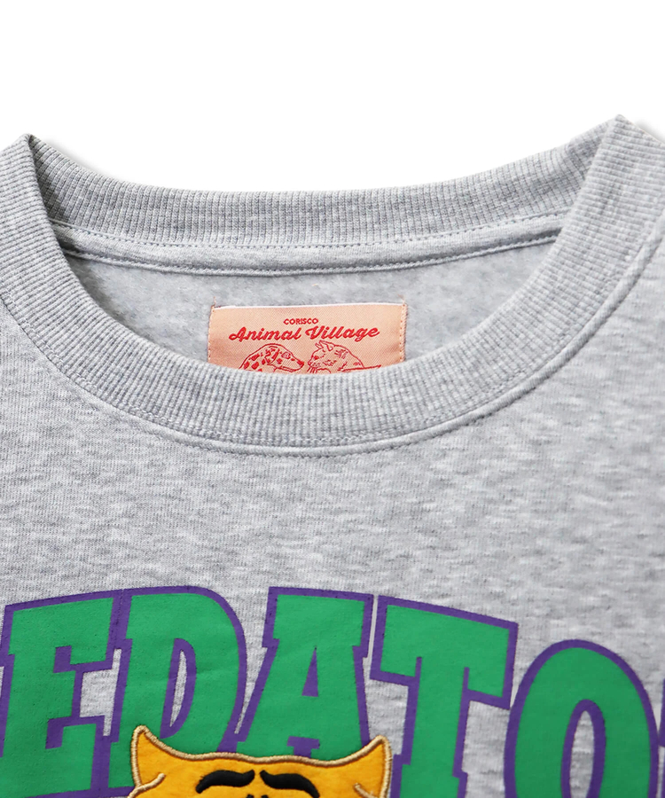 CORISCO(コリスコ) |裏起毛カレッジワッペンアニマル柄トレーナー（MENS/WOMENS)