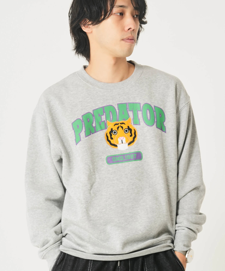 CORISCO(コリスコ) |裏起毛カレッジワッペンアニマル柄トレーナー（MENS/WOMENS)