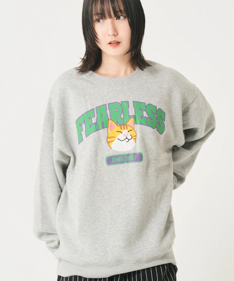 CORISCO(コリスコ) |裏起毛カレッジワッペンアニマル柄トレーナー（MENS/WOMENS)