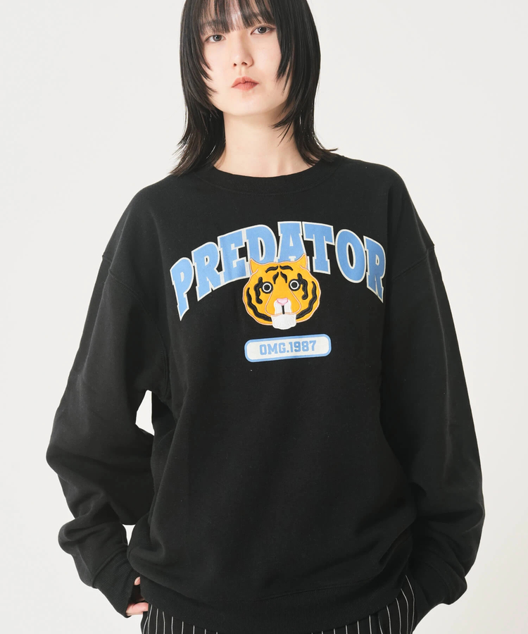 CORISCO(コリスコ) |裏起毛カレッジワッペンアニマル柄トレーナー（MENS/WOMENS)