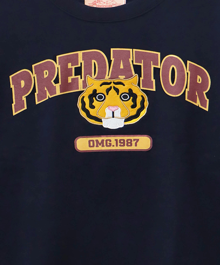 CORISCO(コリスコ) |裏起毛カレッジワッペンアニマル柄トレーナー（MENS/WOMENS)