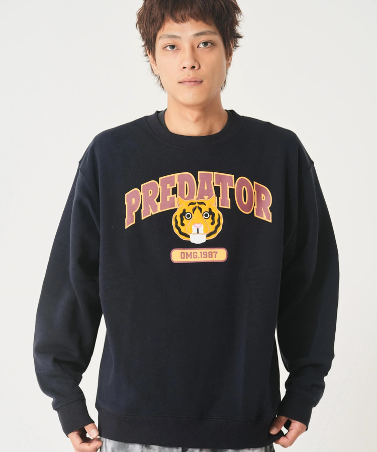 CORISCO(コリスコ) |裏起毛カレッジワッペンアニマル柄トレーナー（MENS/WOMENS)