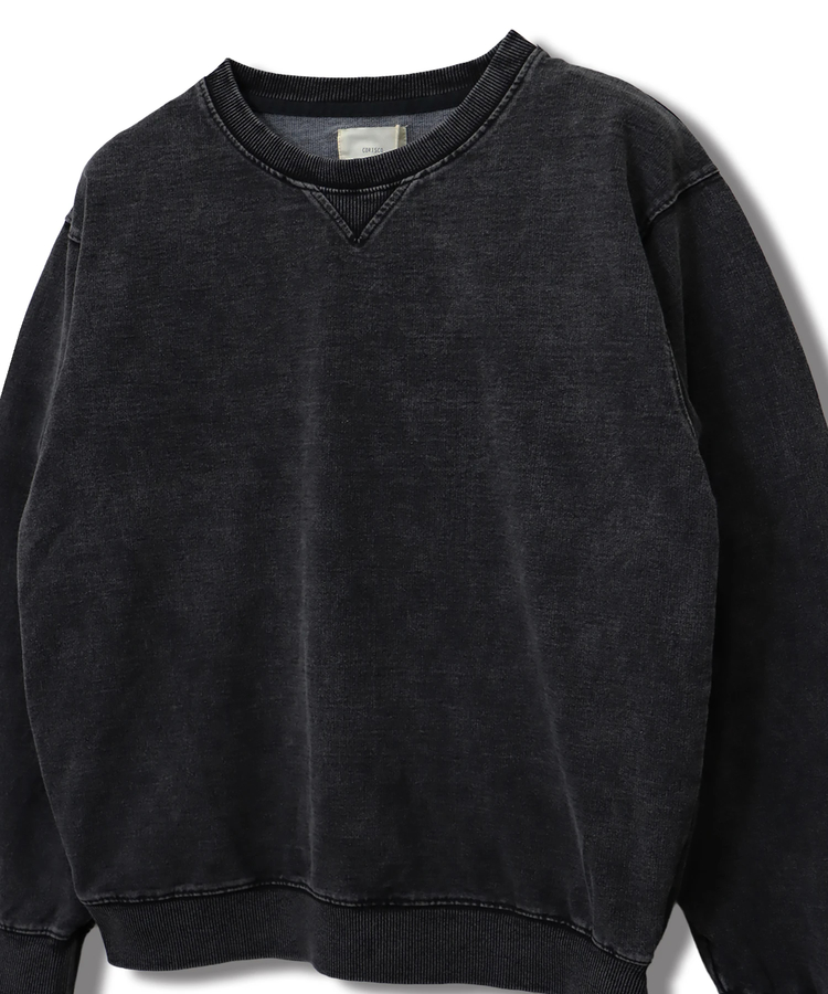 CORISCO(コリスコ) |カットデニムケミカル加工トレーナー(MENS/WOMENS)