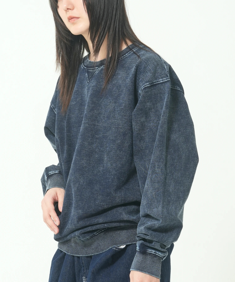 CORISCO(コリスコ) |カットデニムケミカル加工トレーナー(MENS/WOMENS)