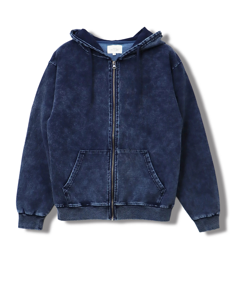 CORISCO(コリスコ) |カットデニムケミカル加工ジップパーカー(MENS/WOMENS)