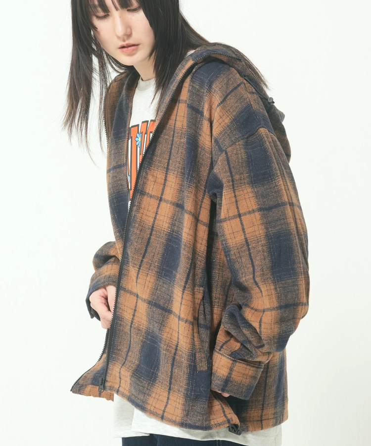CORISCO(コリスコ) |ネルオンブレチェックフードブルゾン(MENS/WOMENS)