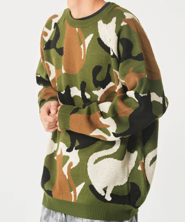 CORISCO(コリスコ) |アニマルカモフラジャガードニット（MENS/WOMENS)