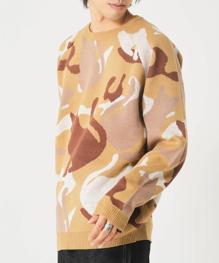 CORISCO(コリスコ) |アニマルカモフラジャガードニット（MENS/WOMENS)