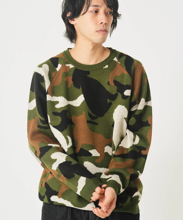 CORISCO(コリスコ) |アニマルカモフラジャガードニット（MENS/WOMENS)