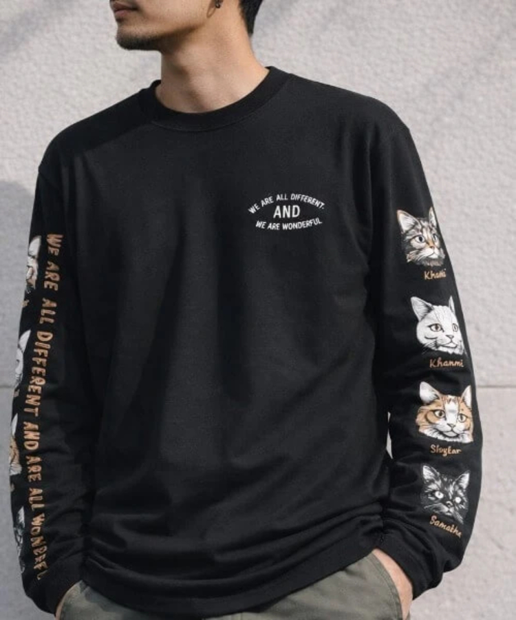 CORISCO(コリスコ) |CORISCO袖アニマルフェイス柄ロンTEE(MENS/WOMENS）