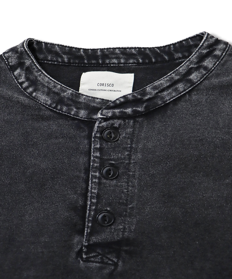 CORISCO(コリスコ) |CORISCOスノーウォッシュワンポイント刺繍ヘンリーTEE(MENS/WOMENS)