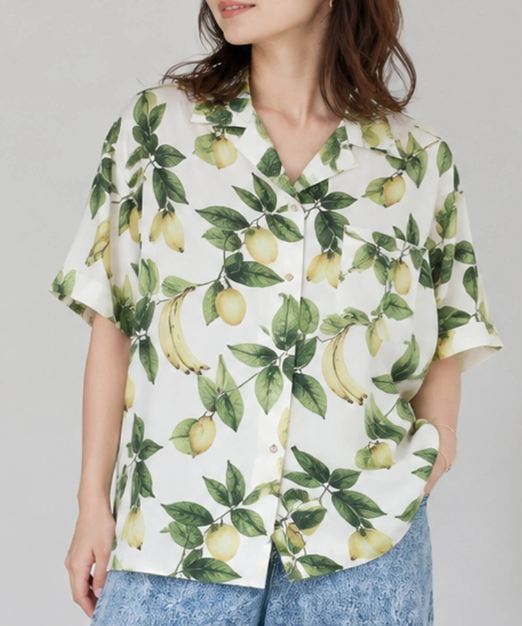 CORISCO(コリスコ) |CORISCOレーヨン総柄半袖オープンシャツ(MENS/WOMENS)