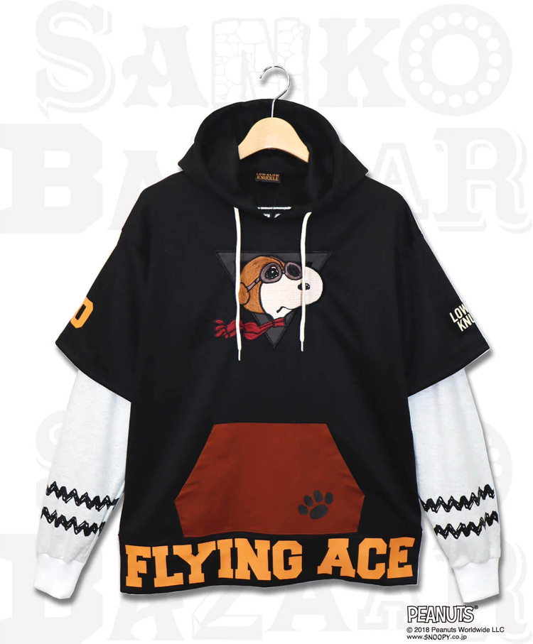 SB PEANUTS LBK FLYING ACE フェイクレイヤードパーカー(592402 