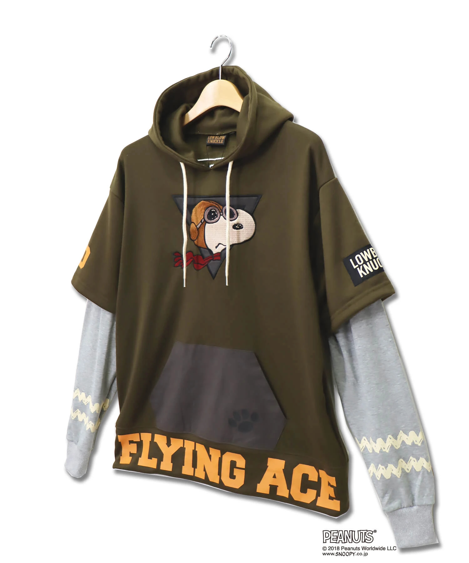 SB PEANUTS LBK FLYING ACE フェイクレイヤードパーカー(592402 