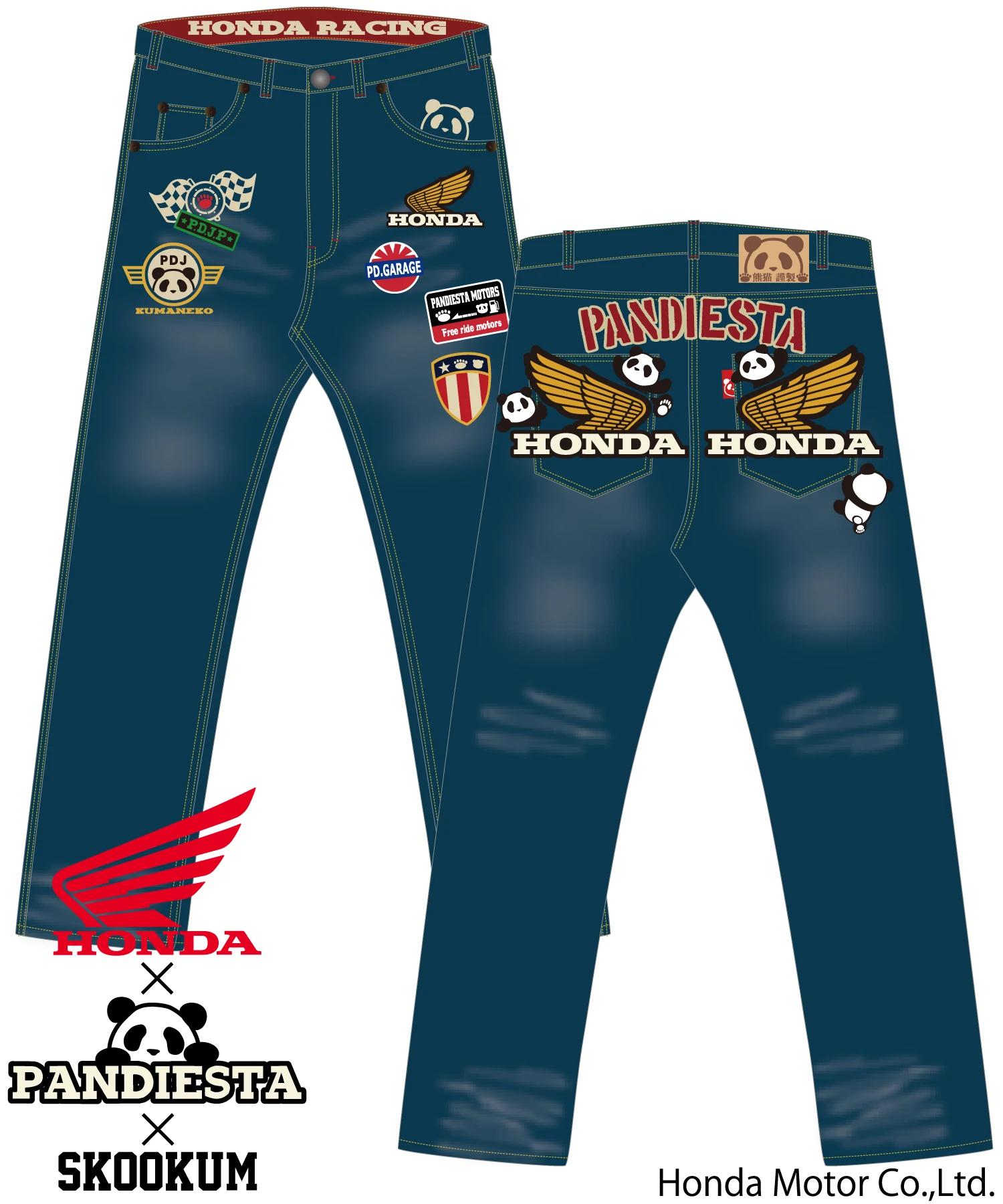 SB Honda Pandiesta WING LOGO デニムパンツ コラボ企画(592507