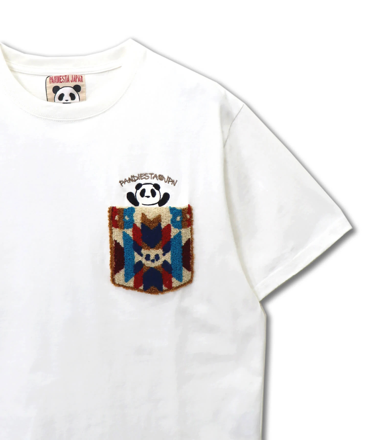 パンディエスタ ネイティブサガラ刺繍ポケット半袖T 523200 ホワイト L
